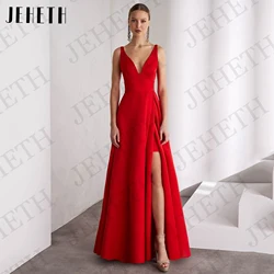 JEHETH Fashion Sleeveless Prom Dresses Women 2025 Customized Simple A Line Split Formal Party Dress Floor Length فساتين سهرة