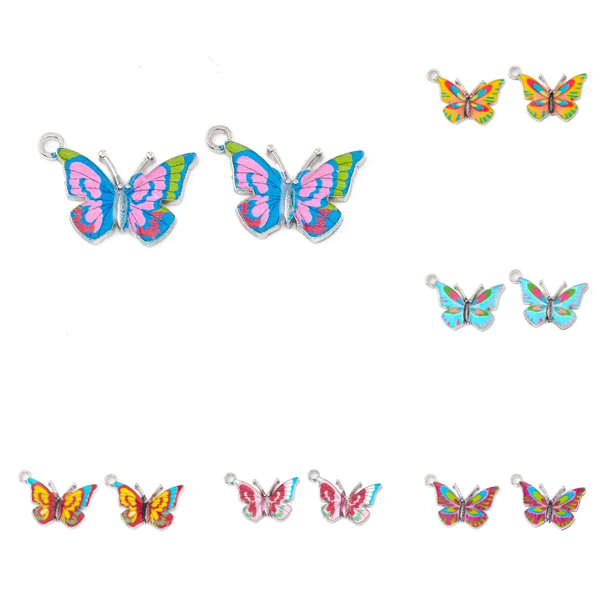

50 шт., эмалированная подвеска-бабочка из сплава
