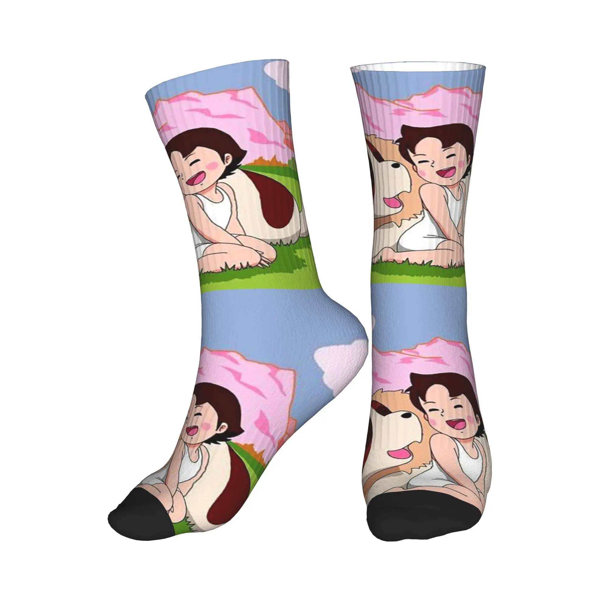 

All Seasons Anime Heidi Girl Of The Alps Peter Grandpa Sport Middle Tube Socks Crew Socks Casual Stockings for Men Women
