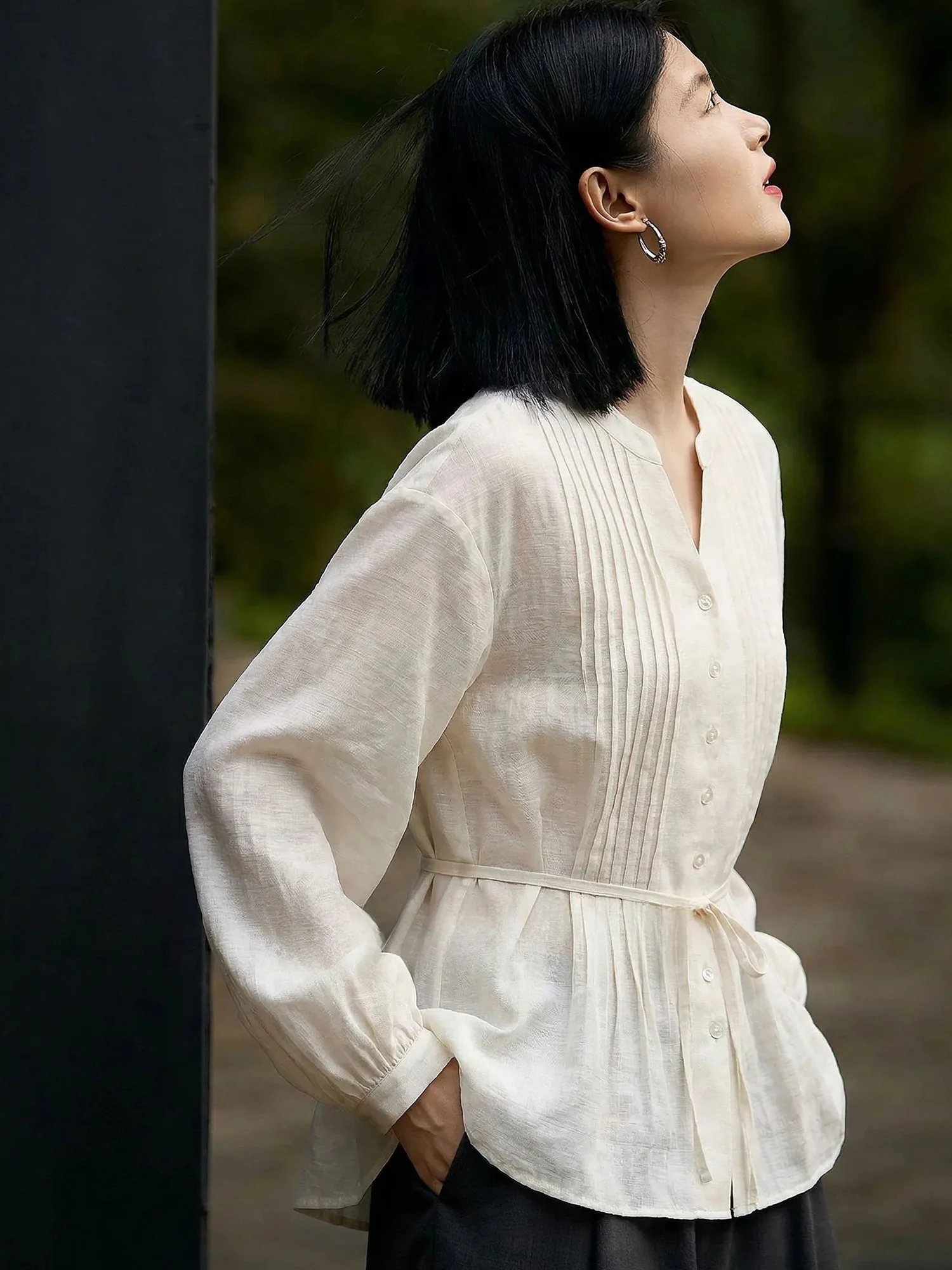 

Элегантная желтая рубашка с длинными рукавами, женская рубашка свободного кроя с эффектом похудения, летняя рубашка для повседневной носки Chivirin, модная женская одежда премиум-класса