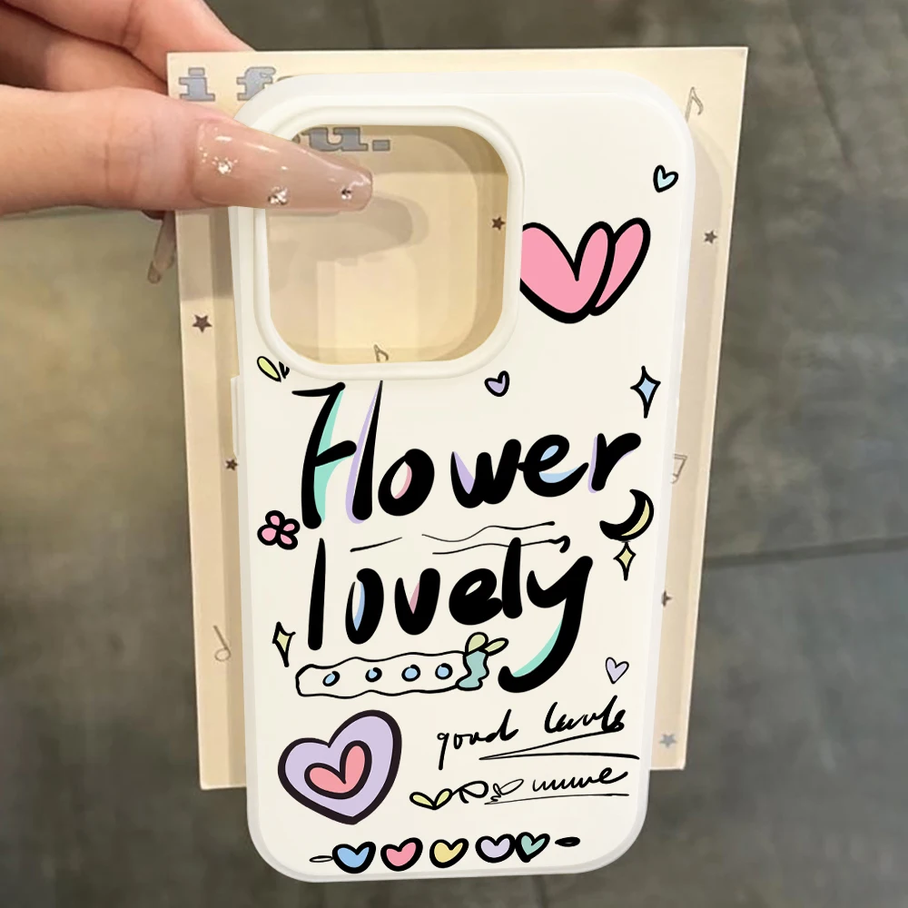 Für iPhone 17 15 16 14 Pro Max Hülle Plus Koreanischer Graffiti-Stil Cover Für iPhone 13 11 12 ProMax XS XR 8 Plus Bonbonfarbene Hüllen – Detail 4