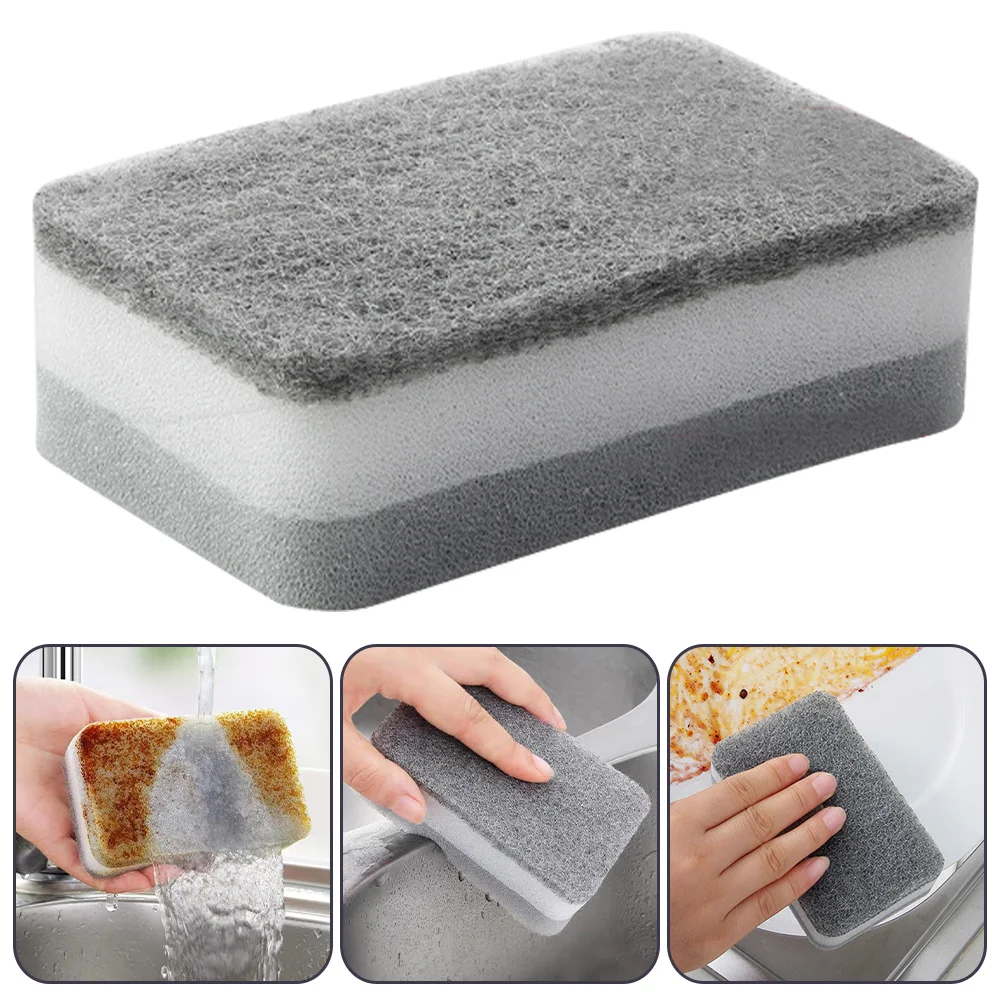 10 pcs Minden célja tisztább Spongya scouring Ujjbegy antena Lúgozás sponges konyhai Főzés utensils Tisz Lábszárvédő Szürke tisztító