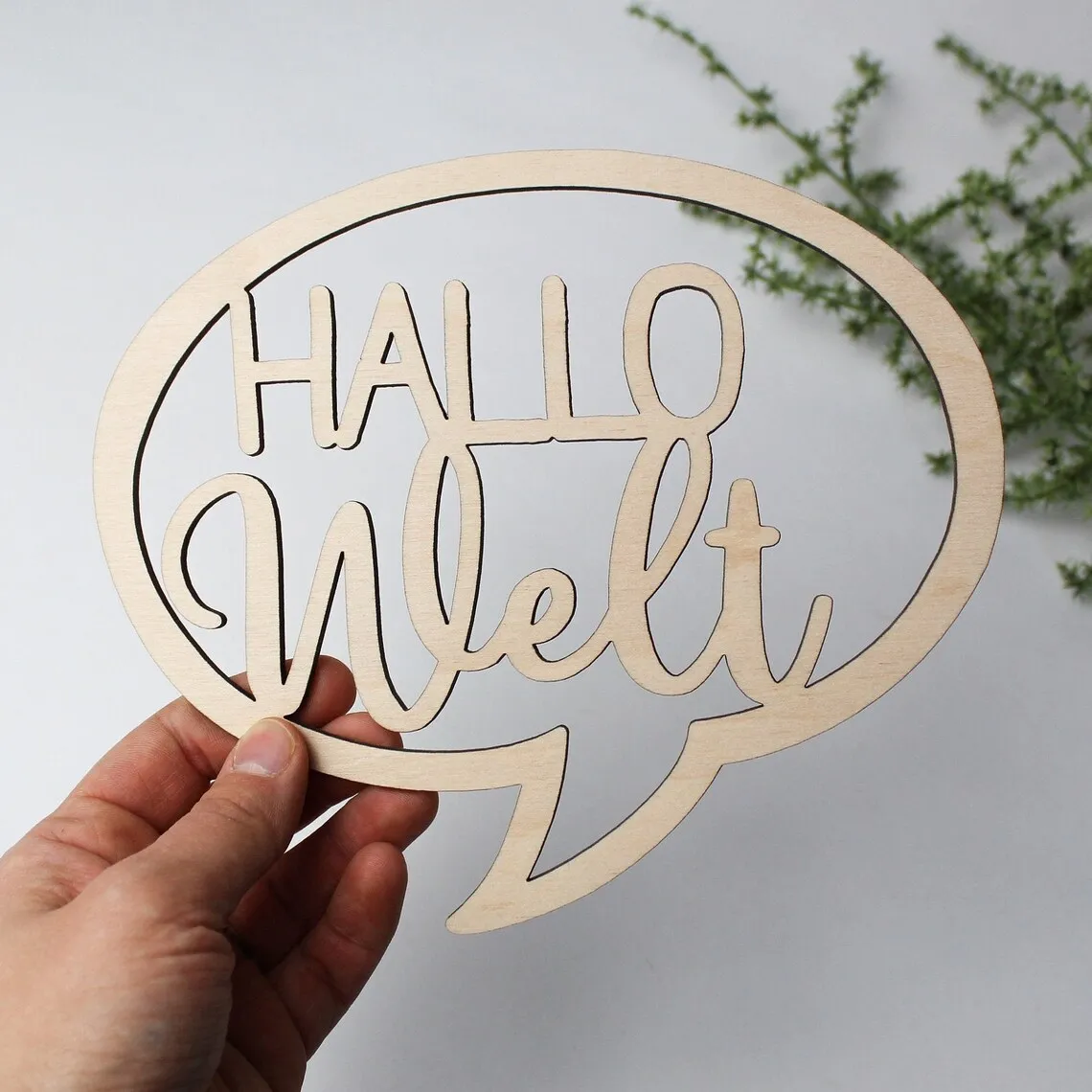 Speech bubble - Hello world personalized wooden sign name tag gift for birth,Welcoming the arrival of newborns,Photography props