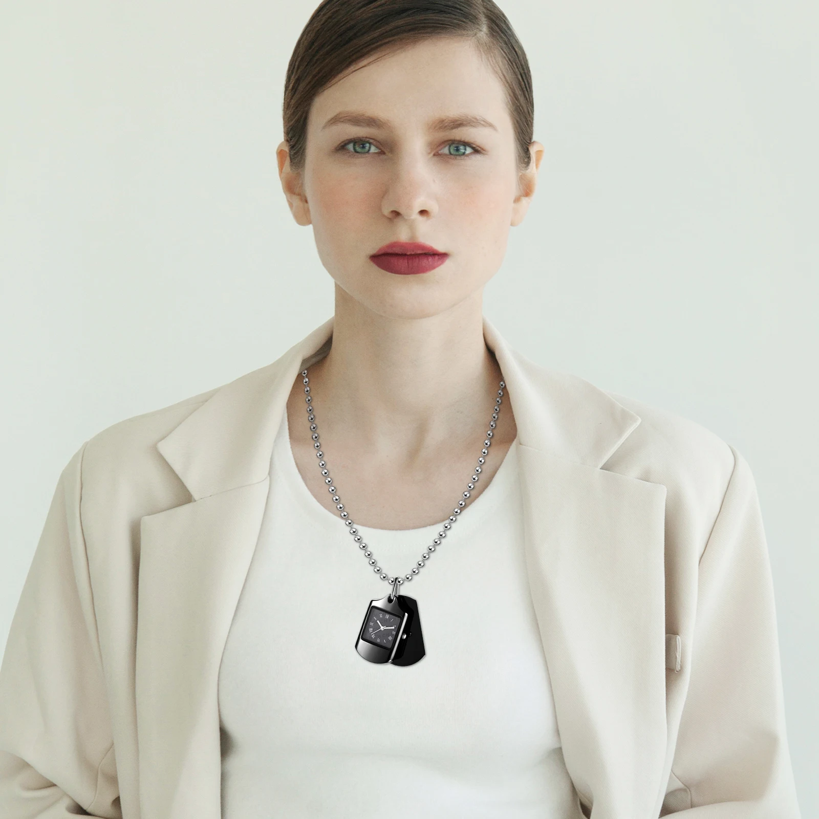 LANCARDO 맞춤형 개 태그 군사 태그 군인 명찰 목걸이 시계 로마 숫자 규모 맞춤형 콘텐츠 펜던트 목걸이