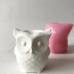 Small Owl Silicone Mold Flower Pot Making Resin Plaster Candle Mould