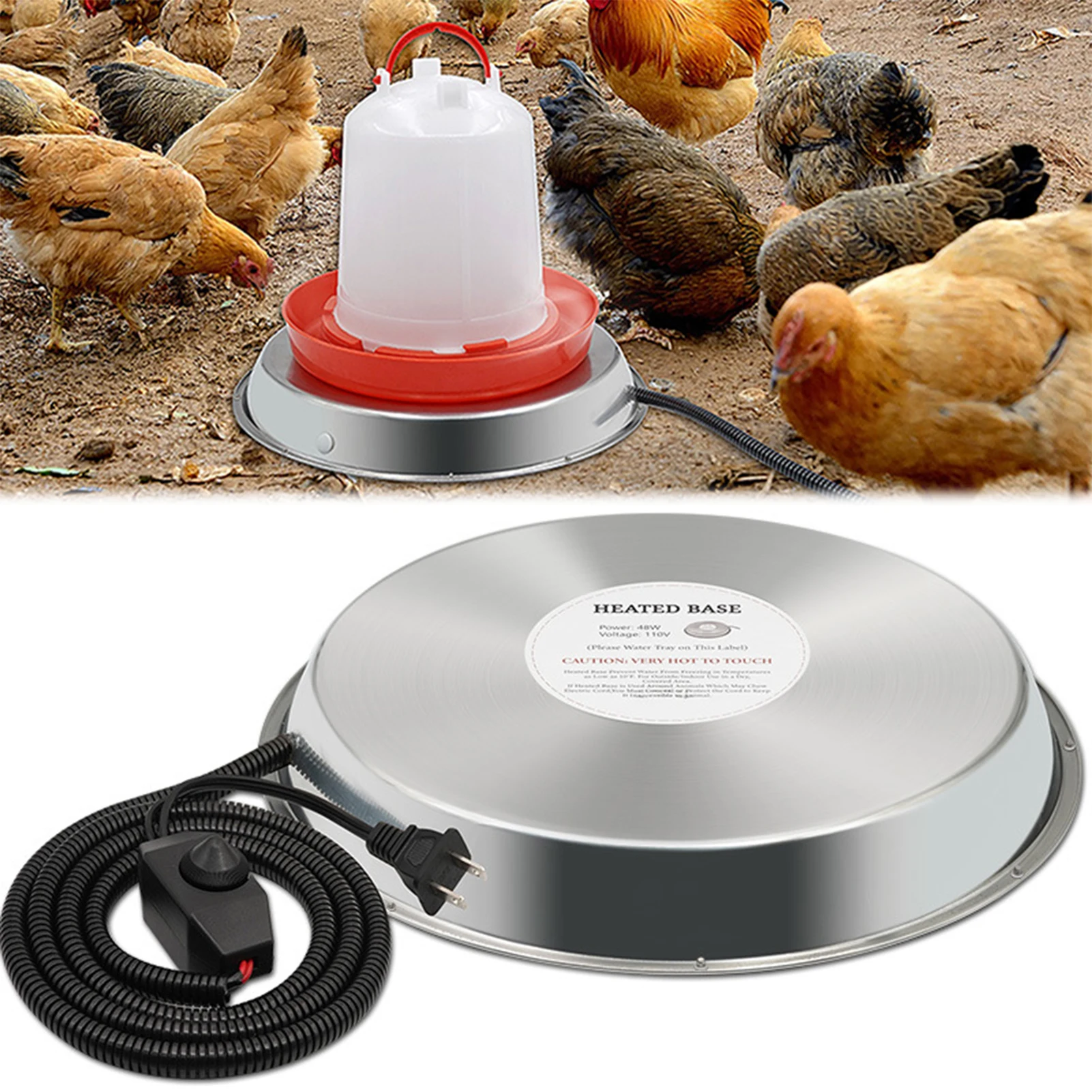 

Поилка для курицы, основание с подогревом, защита от зимней замерзания, фольги для птицы, низкая мощность, основание с подогревом, безопасная машина для зимней фермы