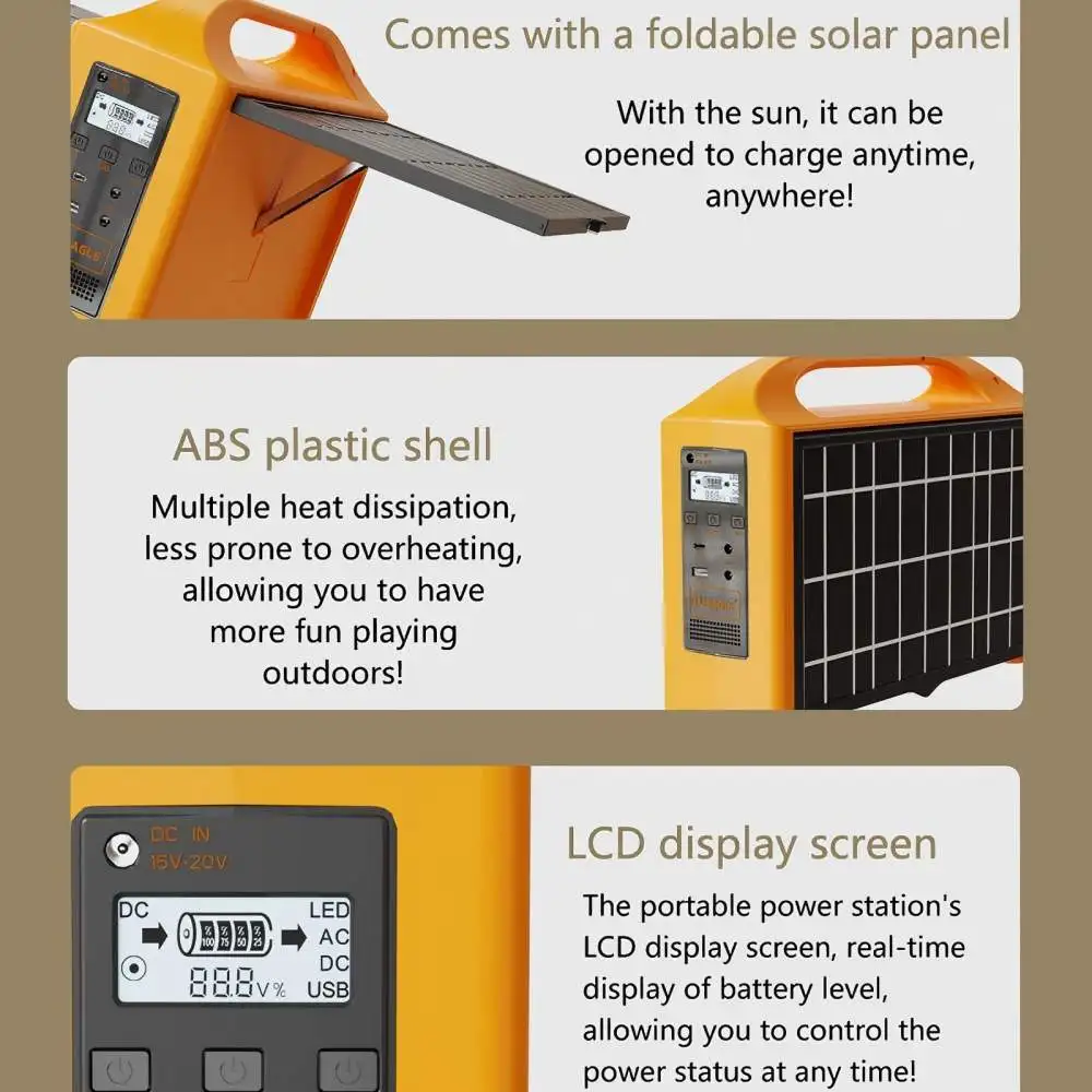 Gaiaray 100 واط محطة طاقة محمولة 110 فولت/220 فولت مولد الطاقة الشمسية محطة شحن الطاقة الشمسية مع لوحة طاقة شمسية بنك الطاقة في حالات الطوارئ في الهواء الطلق #2