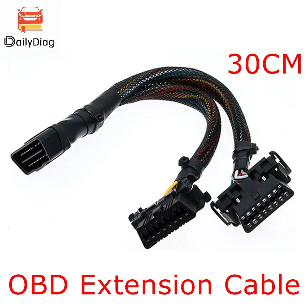 

Newest Original Vehicle Connector OBD Extension Cable Military Industrial Network Cable with 16pins 1 Male to 2 Female 30CM