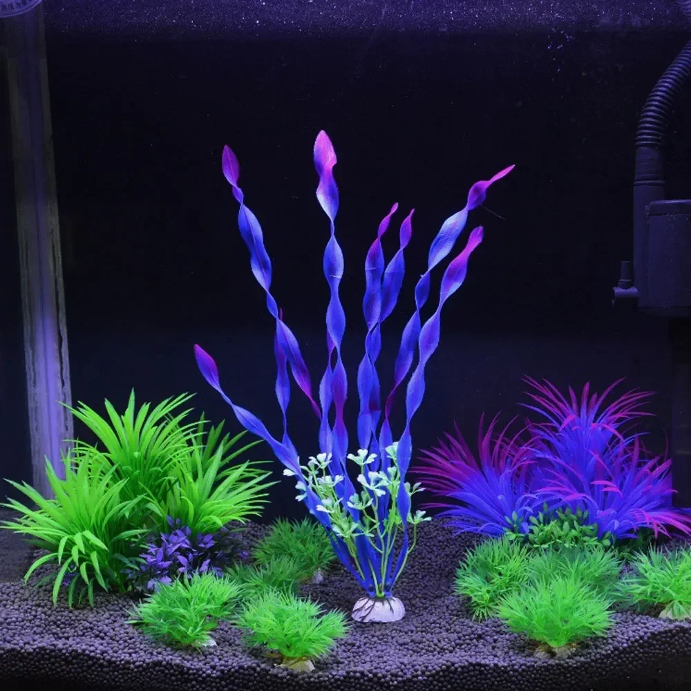 10pcs Plastic Aquarium Plants Fish Tank Decoration Artificial Seaweed Water Grass Underwater Plants for Aquarium Ornament Grass