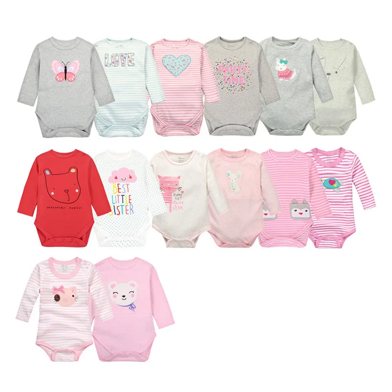 New baby men and women baby one-piece spring clothes newborn triangle Hayi long-sleeved climbing clothes random two pieces