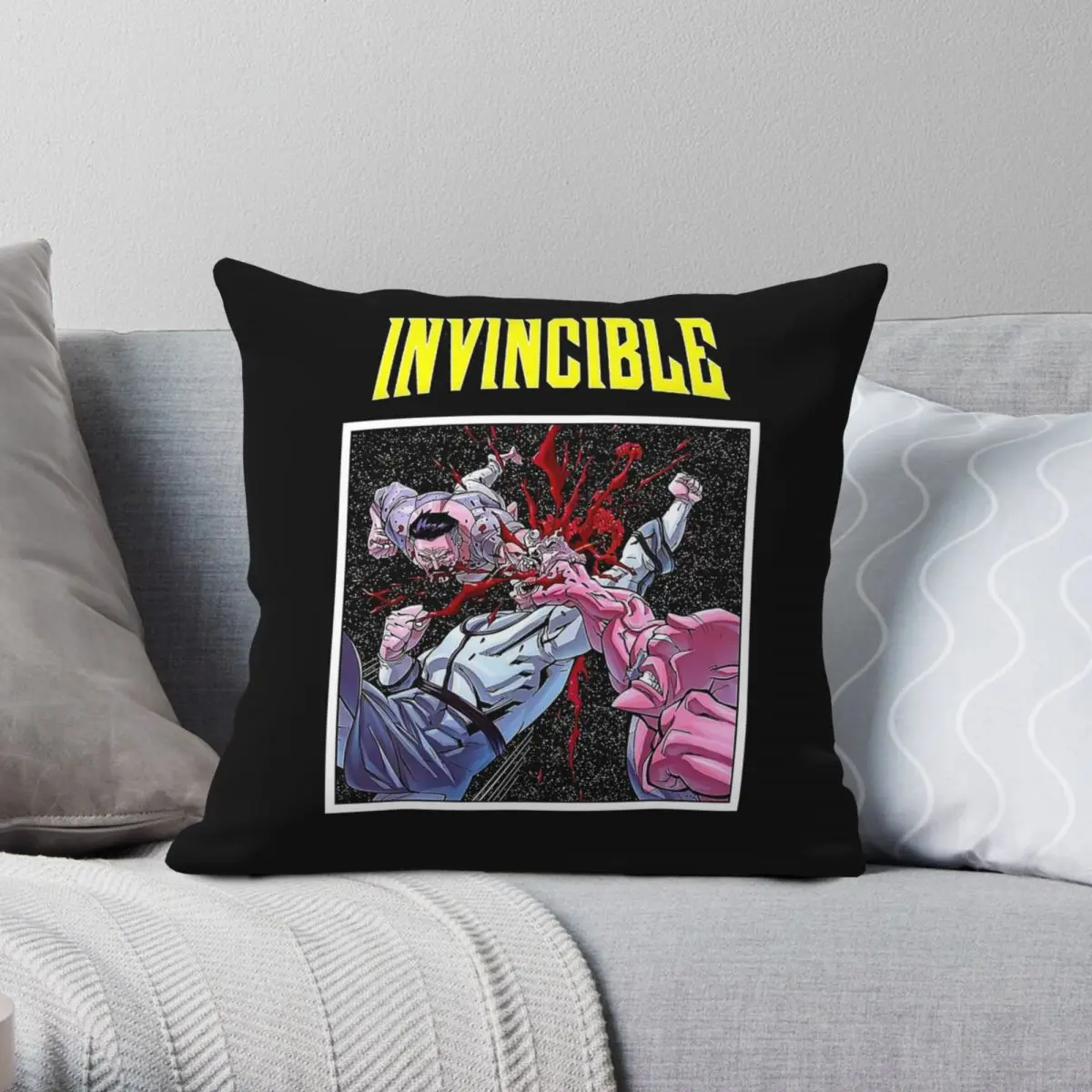 Invincible Allen The Alien Omni-Man Square Pillowcase Polyester Linen Velvet Creative Decorative Pillow Case Bed Cushion Cover