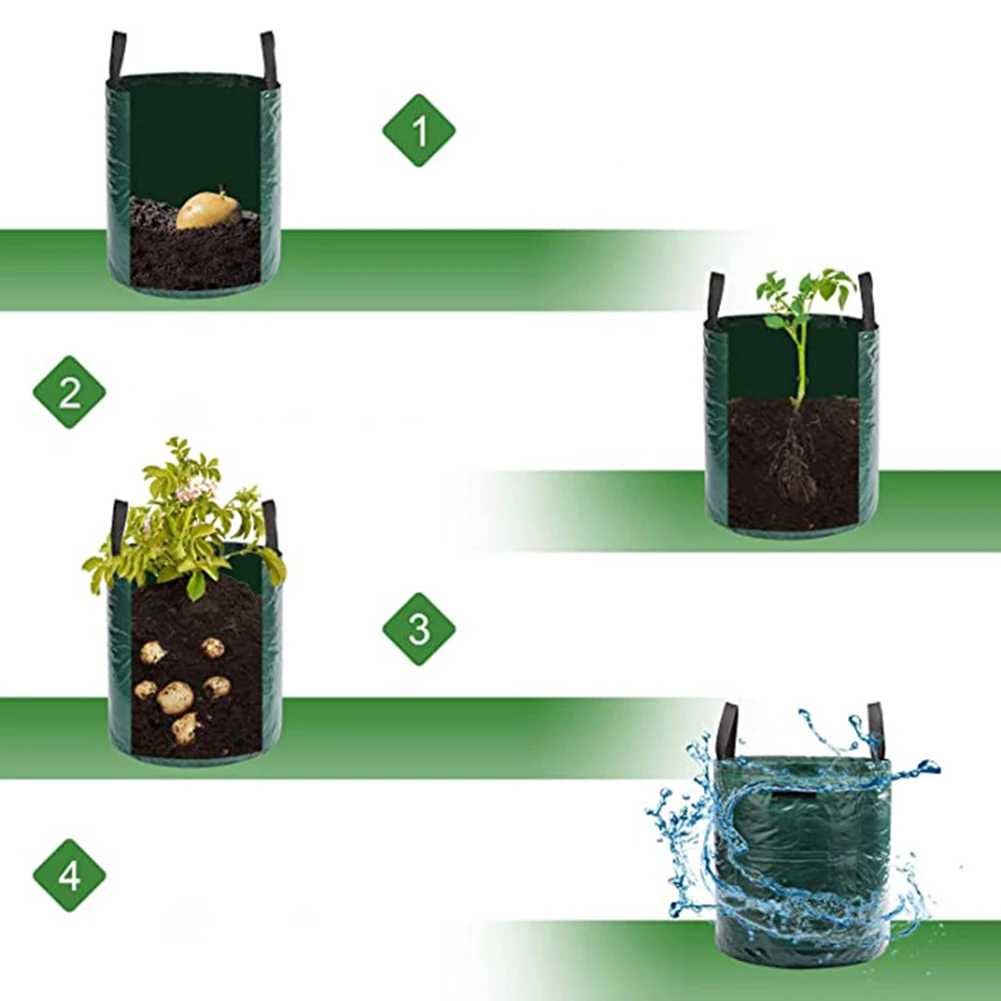 

Складной компостный мешок на 10 галлонов, складные мешки для компостирования для садоводства, компостный мешок из тканого полиэтиленового материала, устойчивый к разрывам