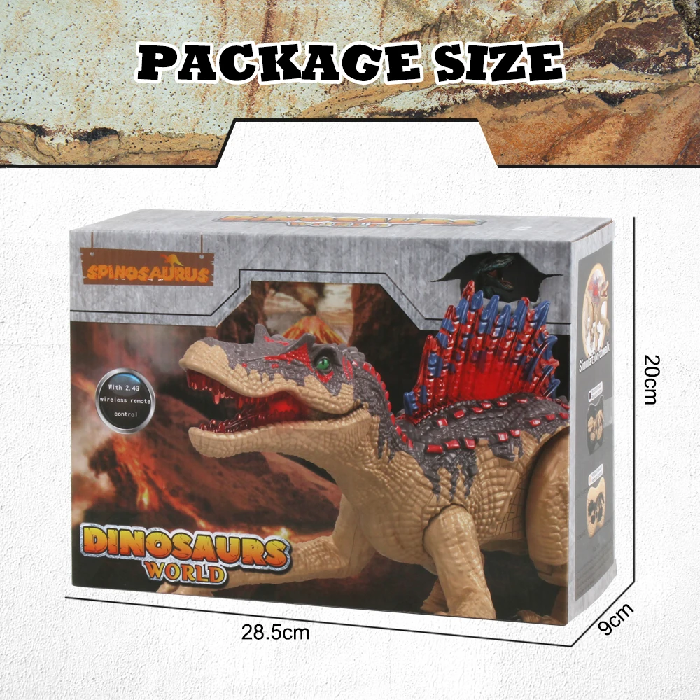 Zabawkowy zdalnie sterowany Robot dinozaury inteligentny elektryczny 2.4G pilot dinozaur symulacja spinozaur zabawkowy Model światło dźwięk dzieci zabawki