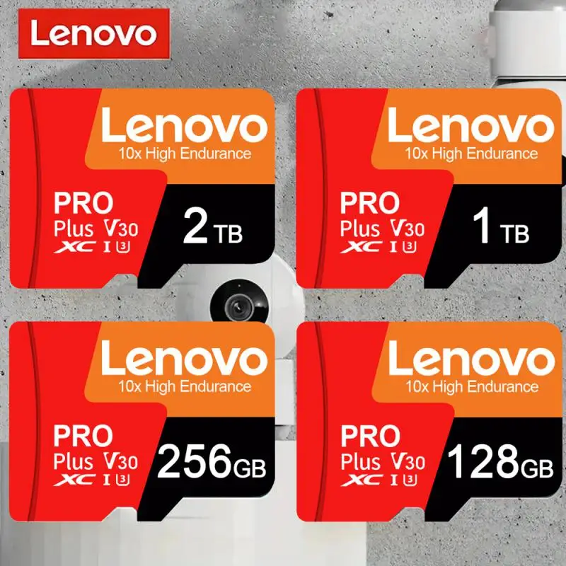 Lenovo Mini SD Card 256GB 128GB 2TB Memory Card Class10 TF Card 512GB TF Card Minisd Flash Usb Pendrive Free Adapter