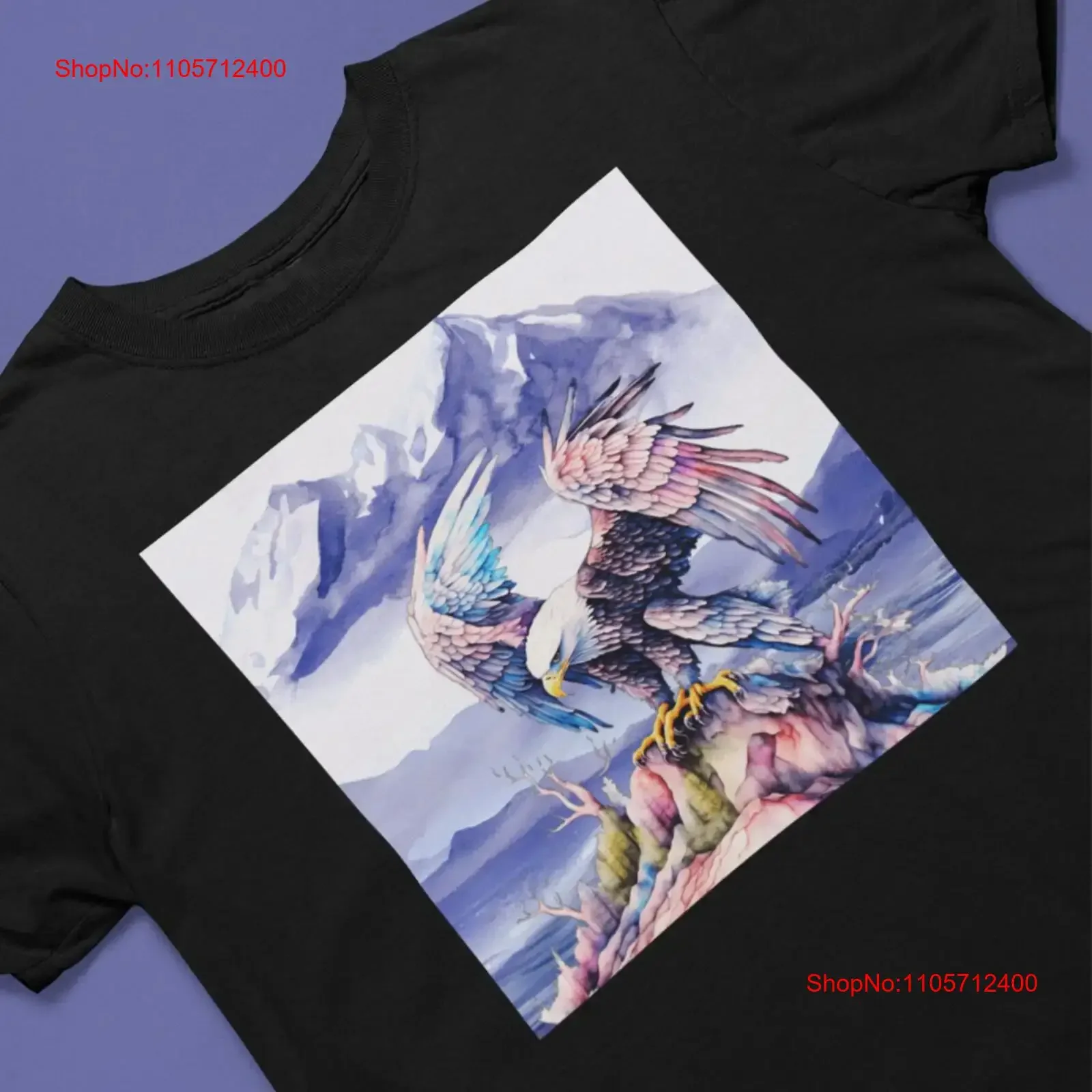 Majestic Bald Eagle T shirt with Alaskan Mountain View Heavy Cotton vintage Washed Slightly Versatile streetwear