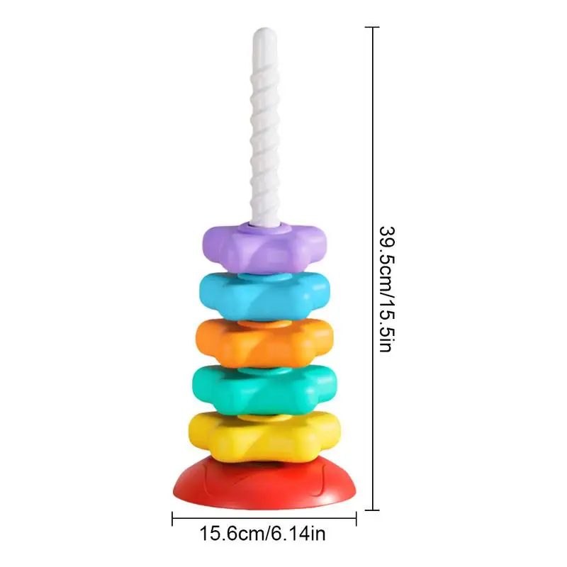 Stacking Toy For Kids Spinner Rainbow Toddler Montessori Educational Sensory Toy Motor Skills Stacking Tower Kids