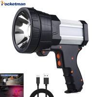 Handheld USB Rechargeable Pocketman Flashlight Tactical Flashlight Work Light Long Lasting Spotlight Searchlight Torch