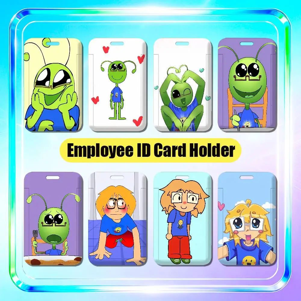For Fact Attack Adventures Alien Facty Boy Employee ID Card Holder Office Student Work Bank Credit Badge Decoration Case