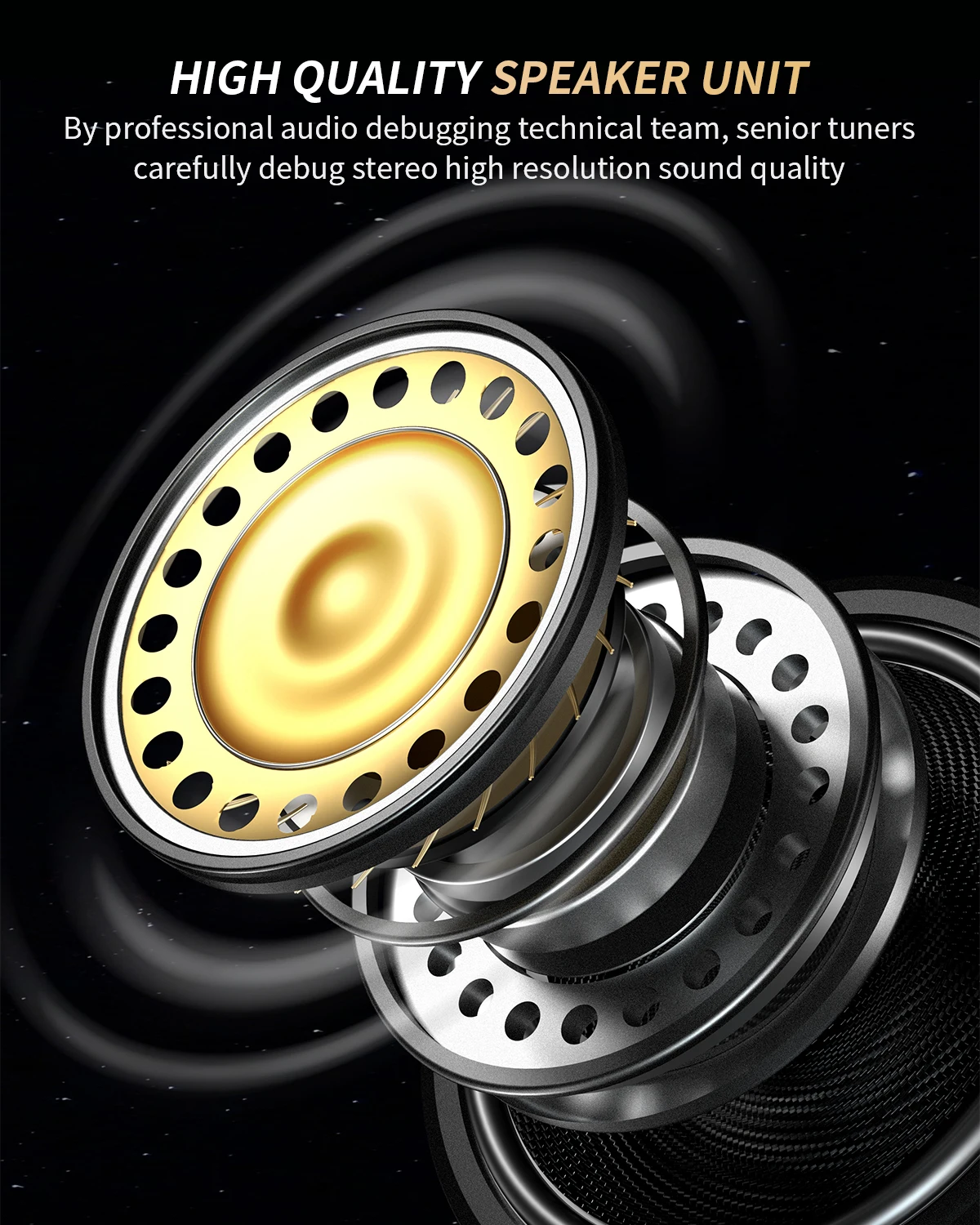 Fodsports HRSQS Speaker Helmet Headset High Stereo Sound Quality Earphone for M1-S Pro Intercom，40mm Diameter 3.5mm Jack image 4