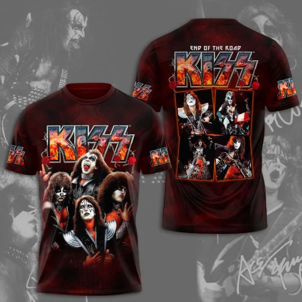 Hot Rock Band Kiss T-shirts 3D Printing T Shirt Summer Men's Women's Funny Short sleeve O-neck Tee Shirt Street Kids Tshirt