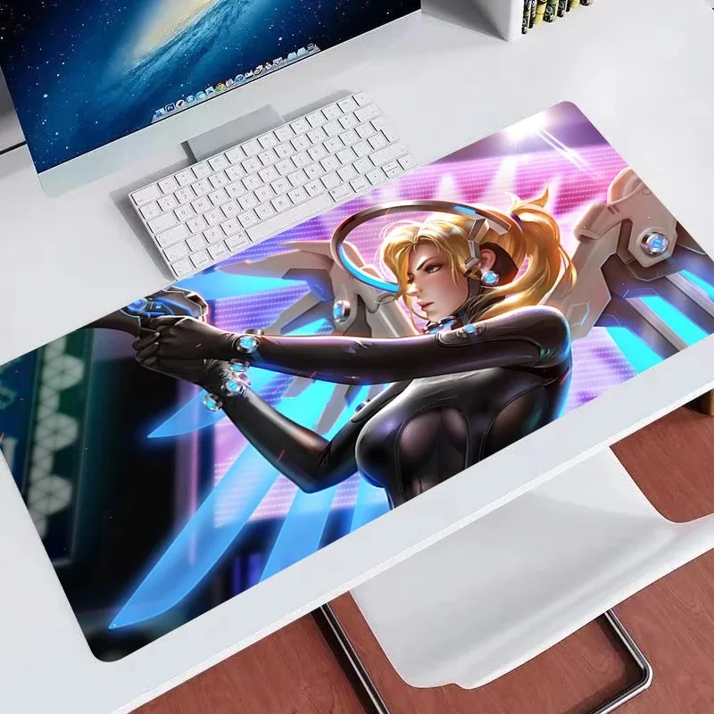 لوحة ماوس ألعاب كبيرة Overwatch هدايا الرحمة لوحات ماوس ناعمة وسادات مكتب للكمبيوتر لوحة المفاتيح الحصير الجدول البساط 900x400 لوحة ماوس الكمبيوتر