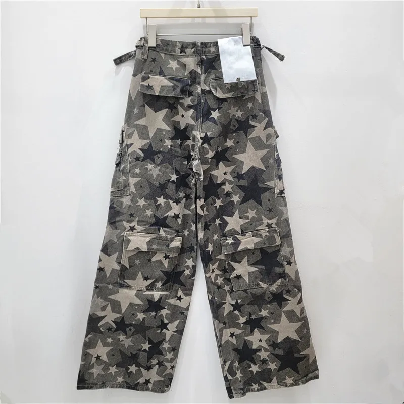 Jean viral US Retro! Camouflage étoile et ajustement décontracté. Baggy, long et allonge les jambes. Le dernier style de rue.