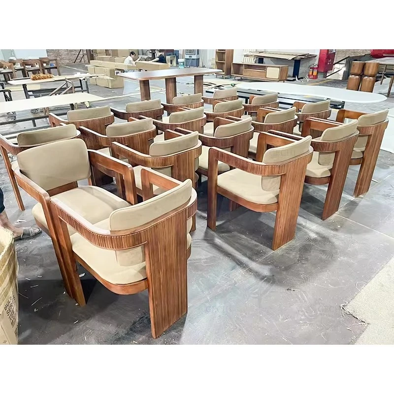 Solid Wood Dining Chair, Ultra Luxurious Brandy Velvet, 460 GSM Velvet, Solid Wood Grooved Natural Finish