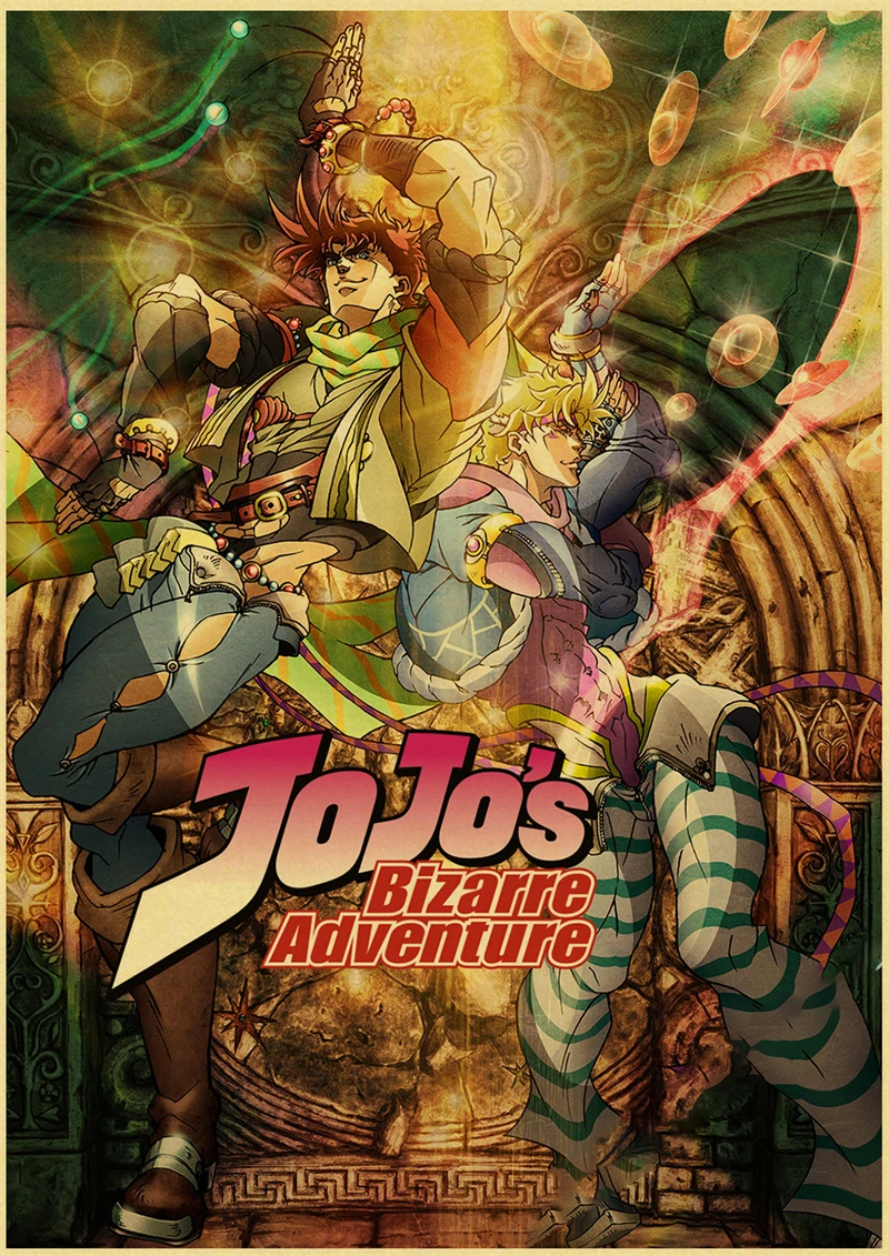 Anime JoJo's Bizarre Adventure Poster JOJO Retro Kraft Paper Bar