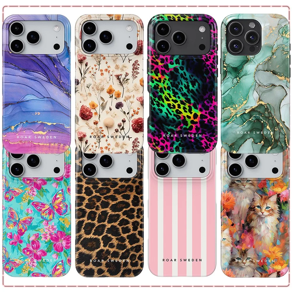 Roar Sweden Pink Stripe Phone Case for Samsung Galaxy S20 S23 S24 S25 S26 FE Plus Ultra Edge 4G 5G Luxury Double-layer Cover