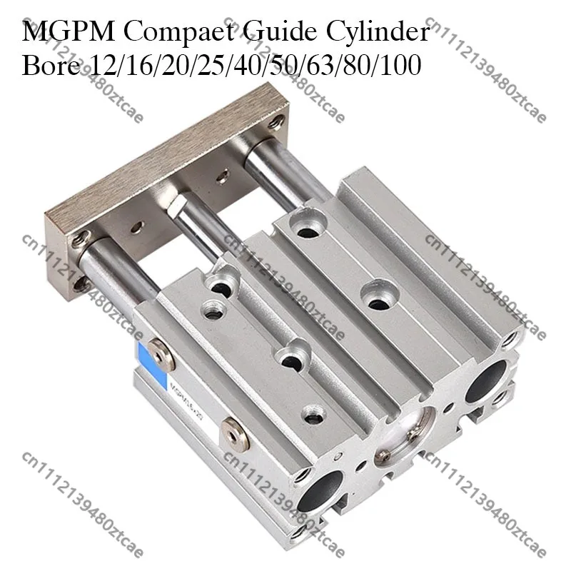 Tri-Rod Compact Guided Pneumatic Air Cylinder Bore 12 16 20 25 32 40 Three Shaft Linear Pneumatic Actuator