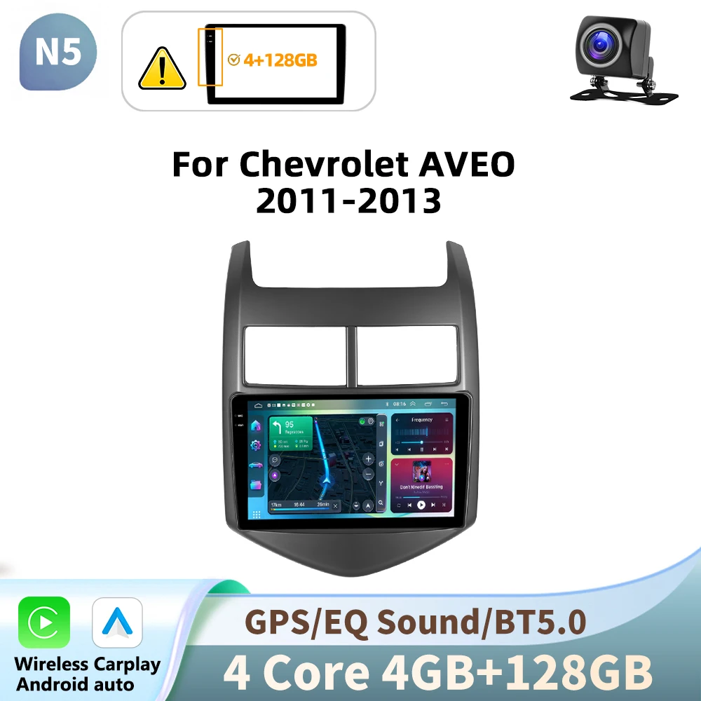 Podofo autoradio voor Chevrolet AVEO 2011-2013 Carplay multimediaspeler GPS autoradio AI spraakbesturing 2 Din Android Auto BT
