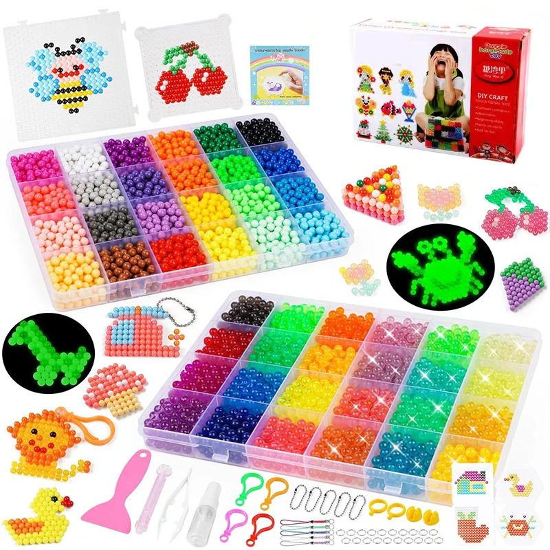 Luminous DIY Water Spray Magic Beads Handmade Toy Set Children's Color Crystal Beads Puzzle Craft Kit Gift Variety Bean Toys