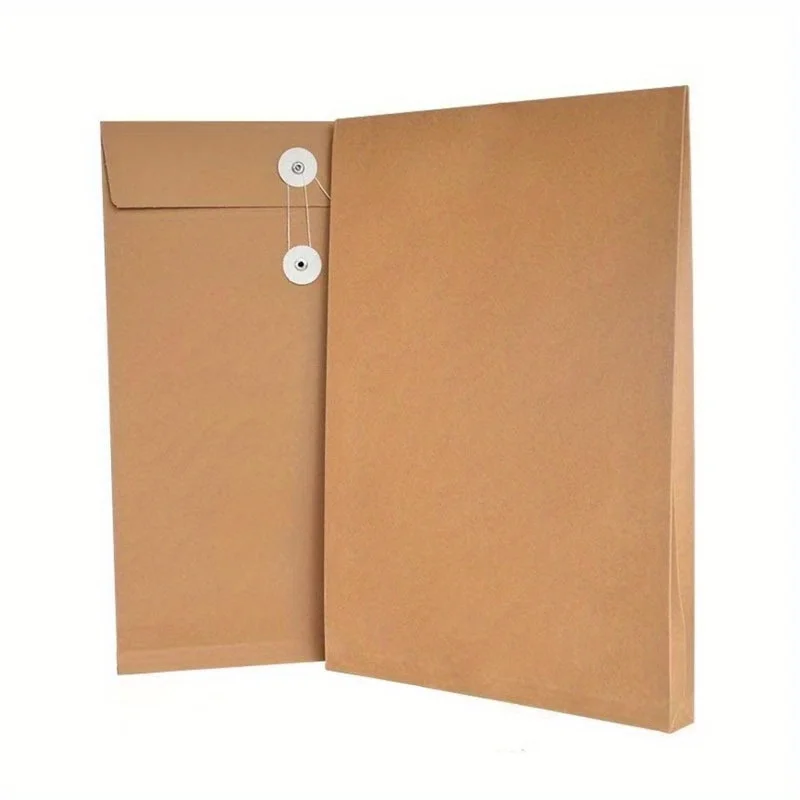 Premium Kraft Paper File Envelope A4 Document Folder with String Closure for Office School Use Document Envelope