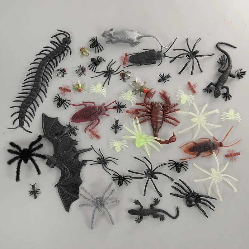 50pcs Realistic Bugs Funny Toy Fake Cockroach Novelty Insects Halloween Prank Simulation Tricky Disgusting Scary Party Supplies view 5