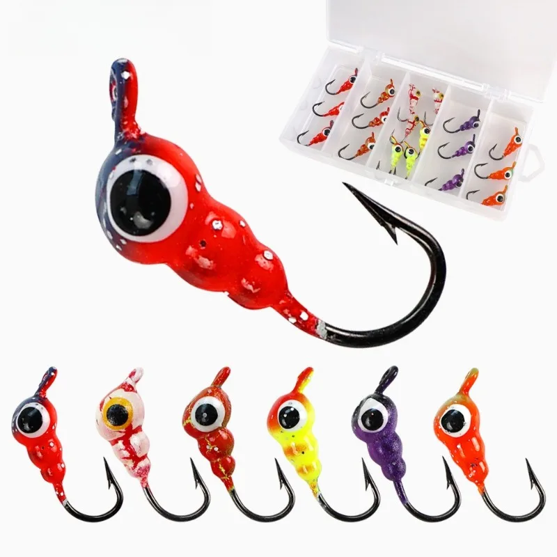 

18 шт., набор микро-джиг-головок, светящиеся крючки для зимней рыбалки, сверхлегкие крючки для рыболовных приманок для различных рыб с коробкой