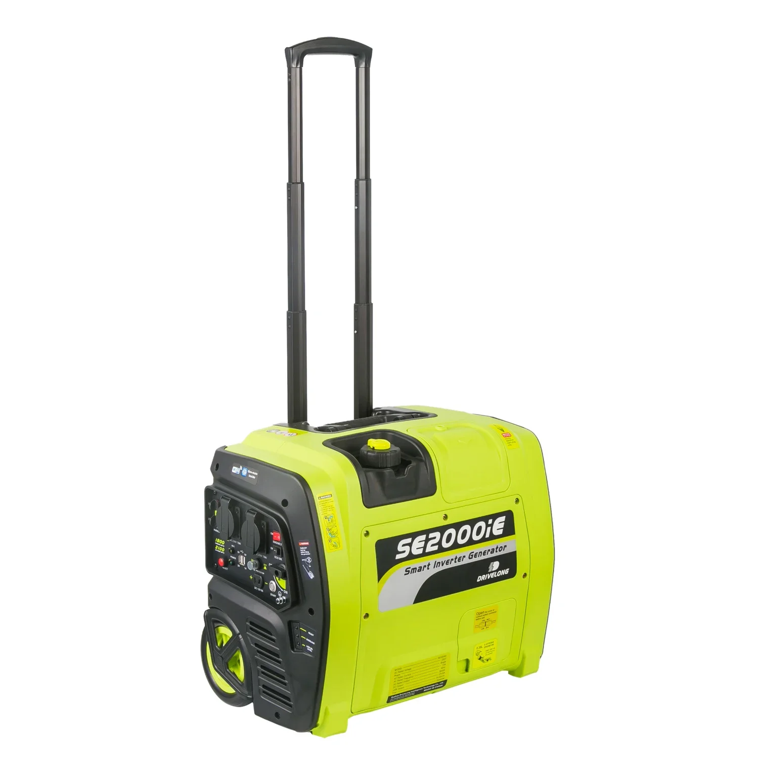 Portable Super Efficient 2KW Silent Inverter Gasoline Generator with Wheels & Drawbar & Electric Start