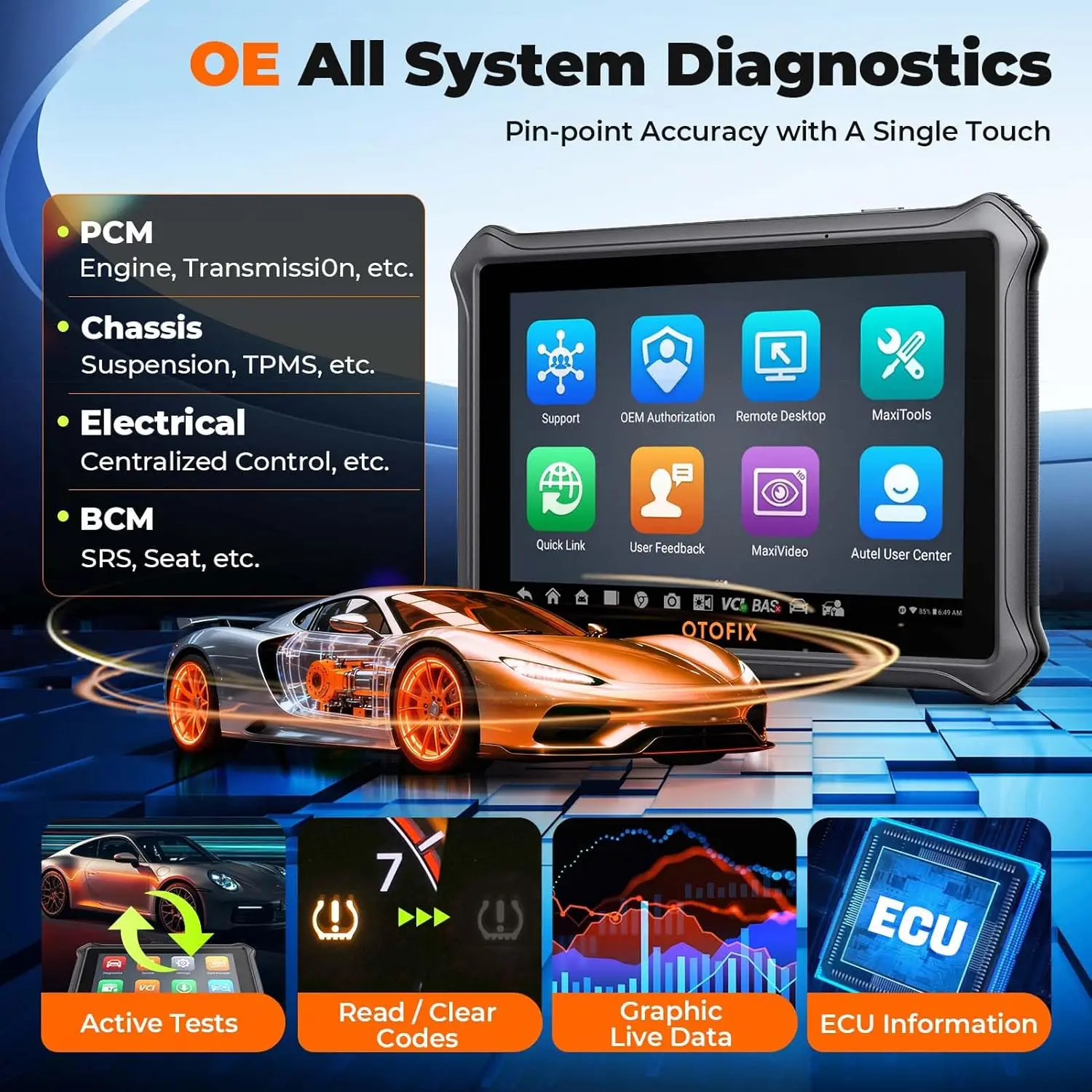 Automotive OBD2 ScannerOTOFIXD1Lite 2 Year Update BiDirectional Control All System Diagnostic Scan Tool FCA SGW CAN FD & DoIP