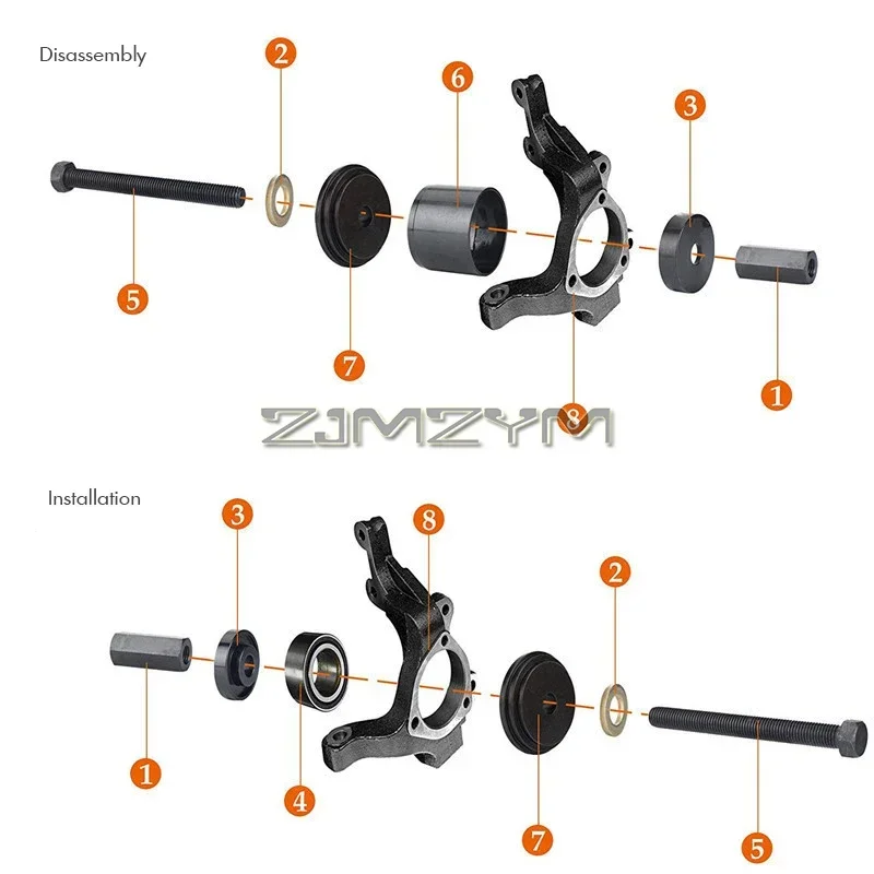 23Pcs Wheel Bearing Press Kit for Front Wheel Drive Bearing Removal & Install, Wheel Bearing Puller Tool Set with Sliding Screws