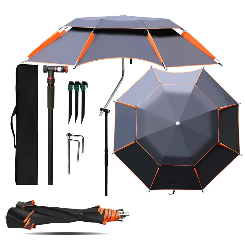 Triple Fold Fishing Umbrella Portable Outdoor Camping Beach Umbrella sunshade Mini camping picnic rain shelter