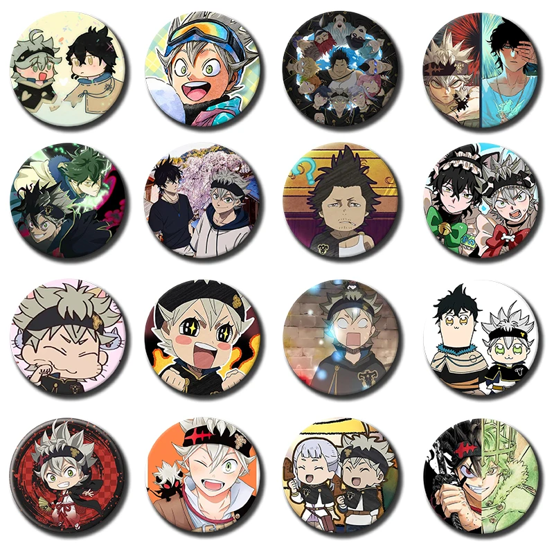 Anime Black Clover Asta Yuno Yami Sukehiro Cute Button Pin Funny Cartoon Badge Round Brooch Backpack