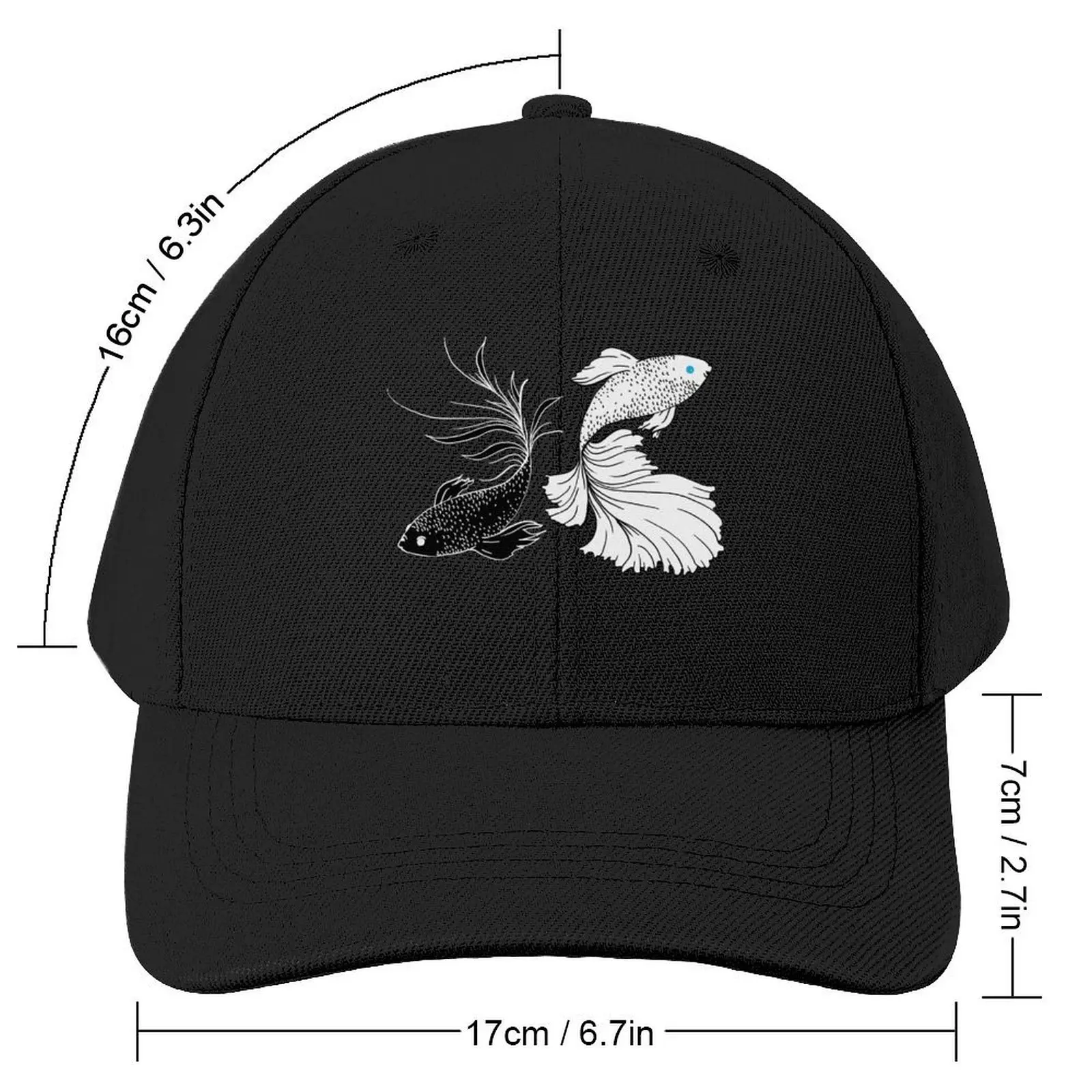 Black And White Betta Fish / Strongest Anime Inspired / Siamese Fighting Fish Anime Shirt / SatoSugu Baseball Cap