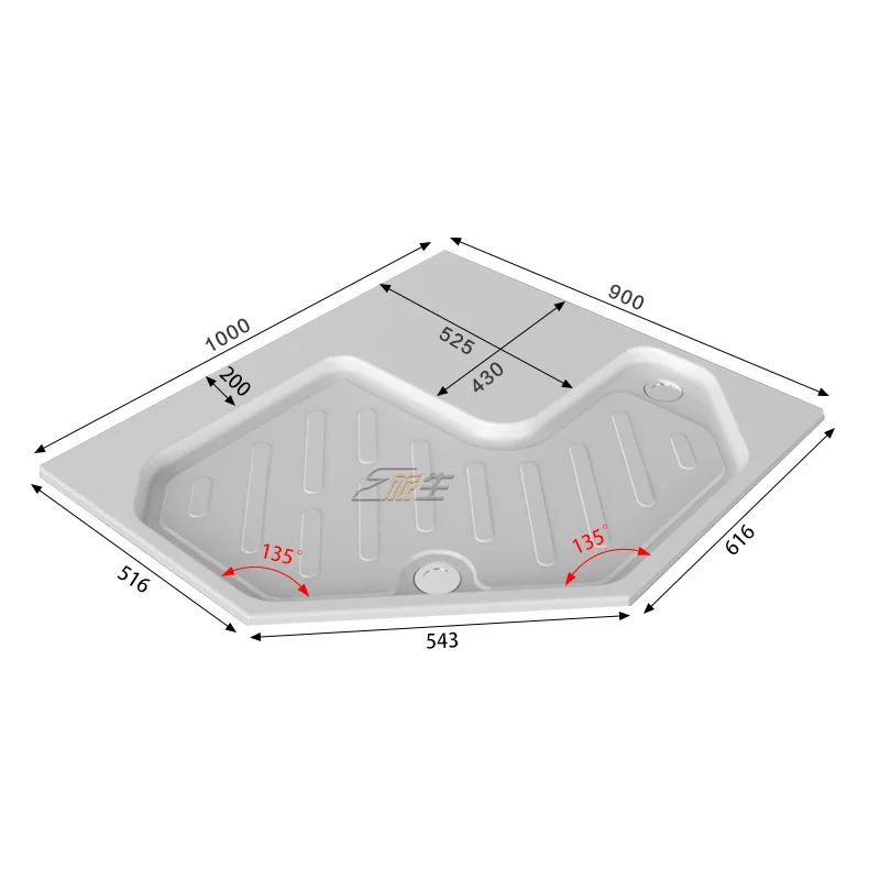 RV Universal Bathroom Bases Resorbable lightweight and odorless Multiple combinations 135 degree angled shower base