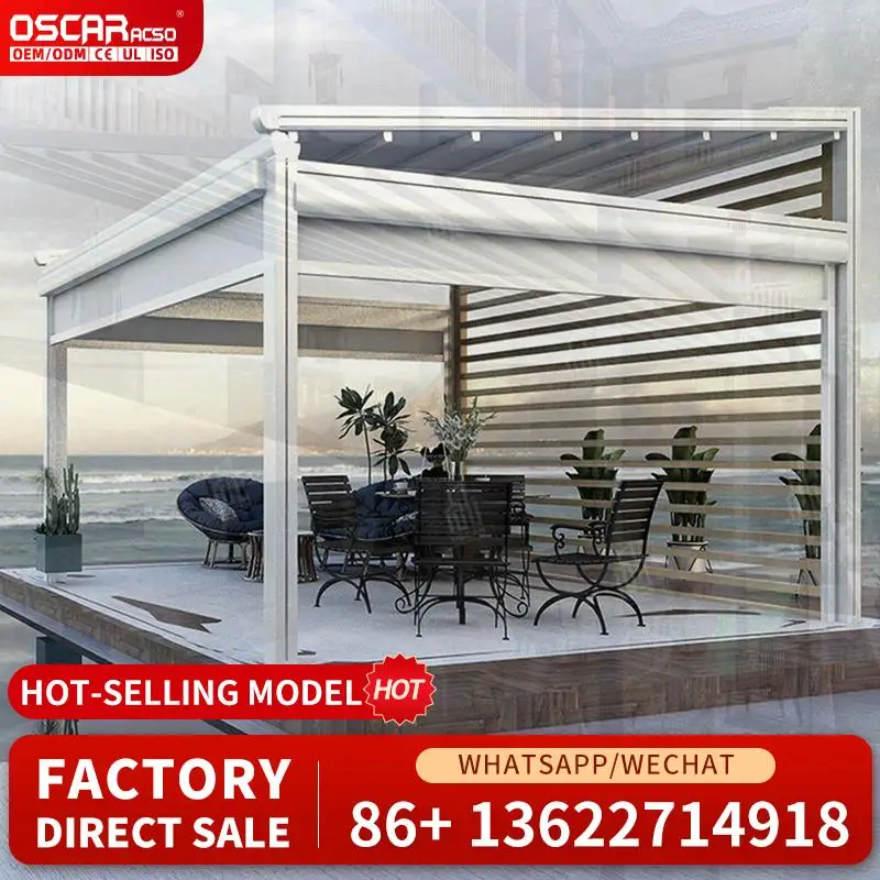 

Rustproof Aluminum Pergola Windproof Sunshade Canopy for Garden Backyard Outdoor Use Retractable Canopy Pergola