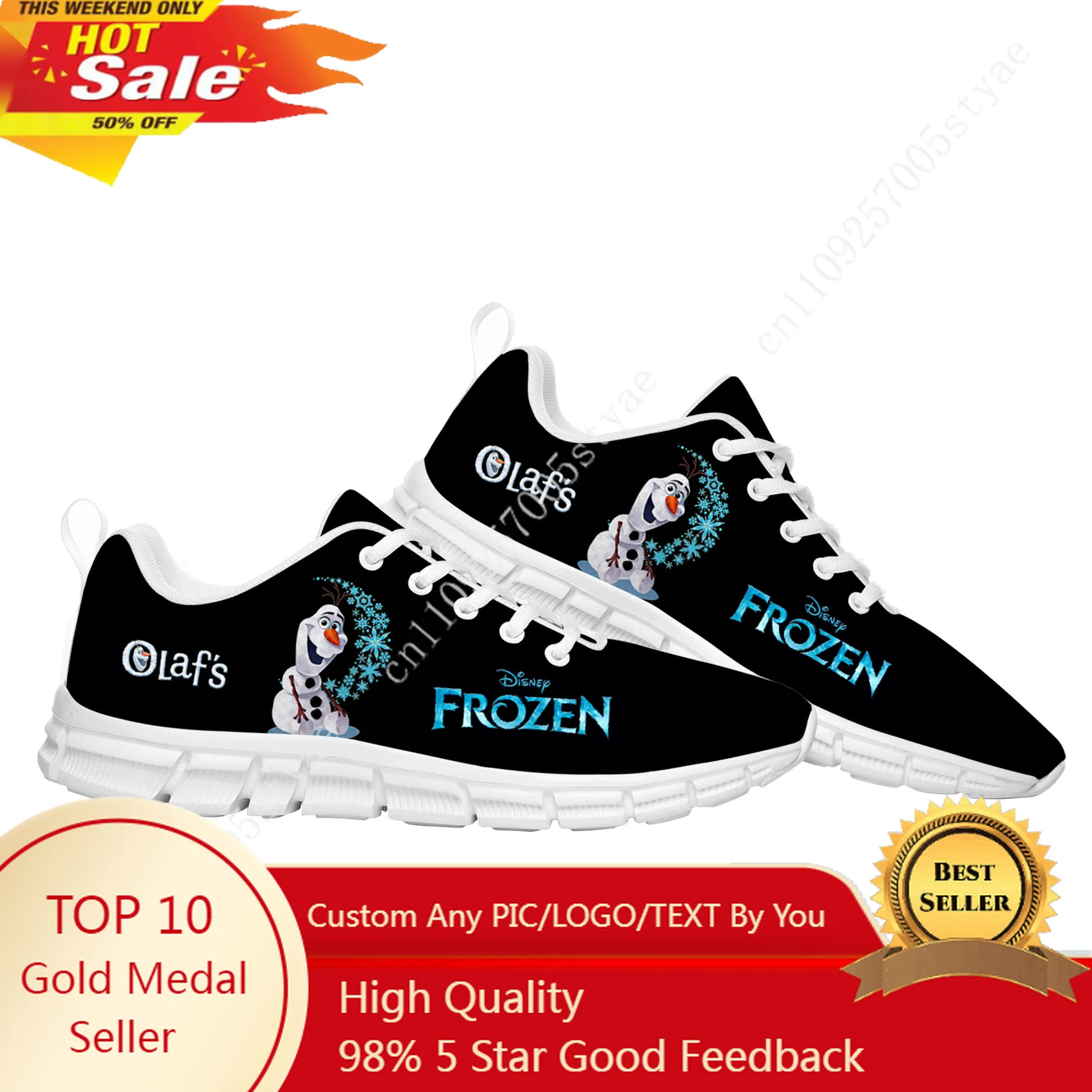 

Disney Frozen Olaf Sports Shoes Mens Womens Custom Sneakers Lightweight Casual Sneaker
