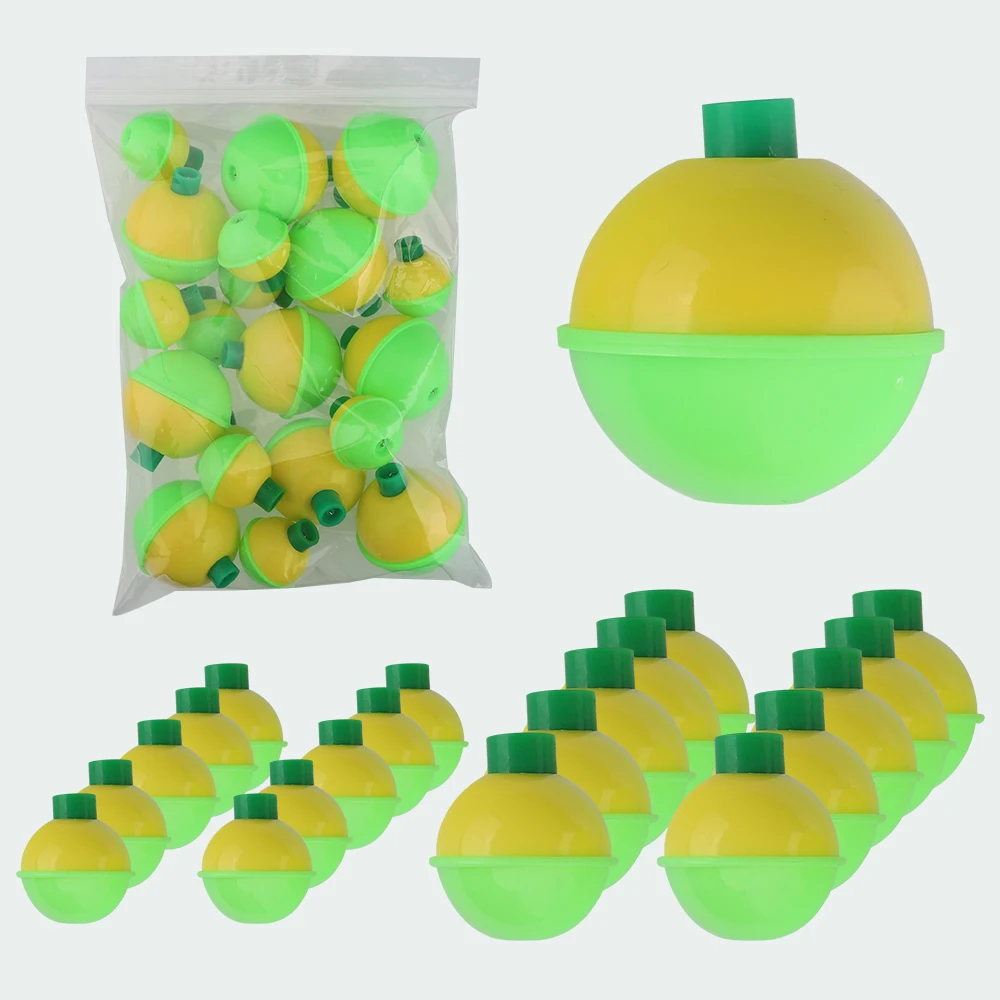 16pcs/20pcs Round Plastic Float Sea Fishing Bobber Buoy Plastic Balls Stopper Buoy Boia Flutter Lightstick Fishing Float