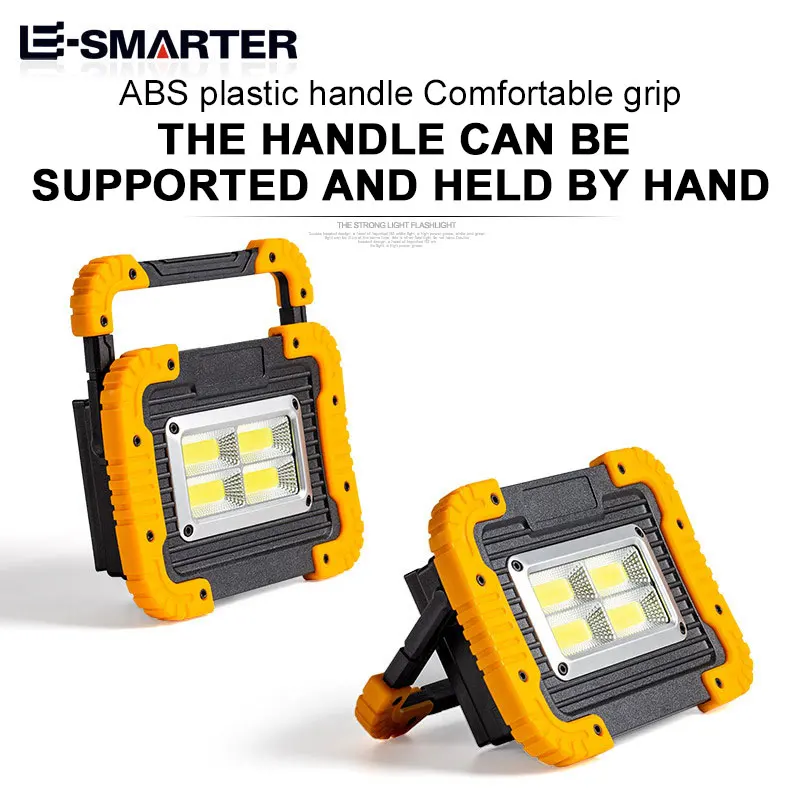 Portable Super Bright Spotlight 4 COB 3000LM Flashlight Solar Work Lamp Outdoor Camping Emergency Floodlight With Solar Panel