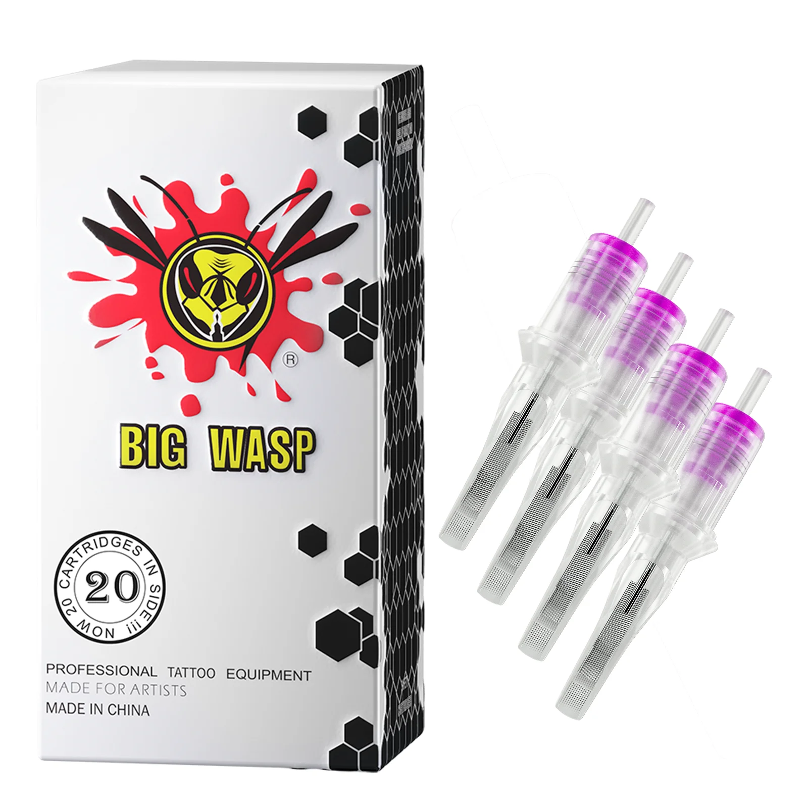 BIGWASP 20PCS Matte Tattoo Needles Cartridg Disposable SyringeTattoo Needl For Tattoo Machine RM Makeup Body Art Tattoo Needles