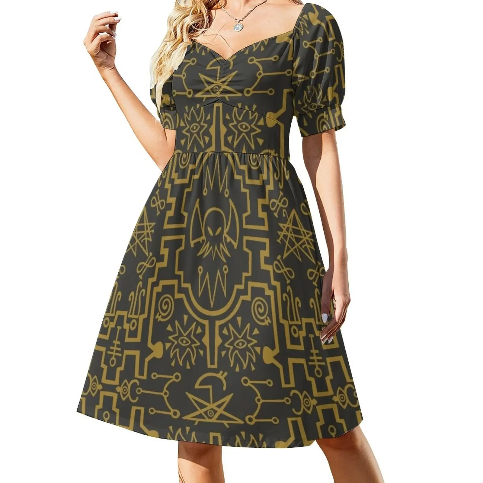 

Lovecraftian pattern Sleeveless Dress Dress vintage women's summer clothing 2024