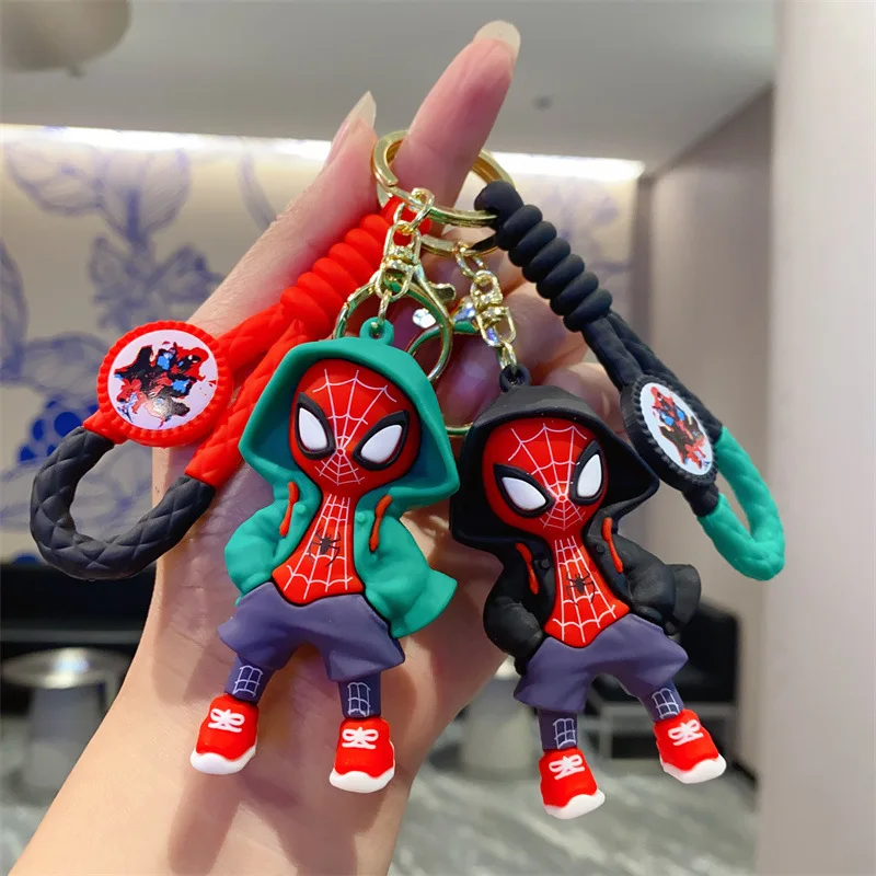 Llaveros de Silicona de Spiderman de Dibujos Animados, Colgantes de Superhéroes de Marvel, Joyería, Llavero de Disney para Accesorios de Bolsos, Regalo de Navidad
