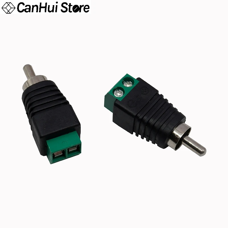 2pcs RCA Male Plug & Female Socket To Terminal Block Adapter For RCA AV Audio Video CCTV Camera Speaker Wire Cable Connector